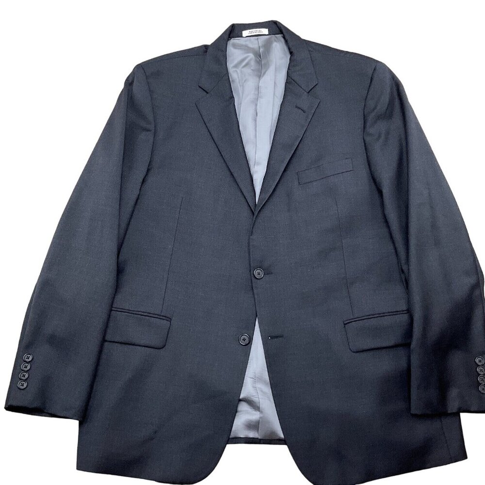 Hickey Freeman‎ Blazer Men 46R Gray Milburn Classic Jacket Wool USA VTG Flaw
